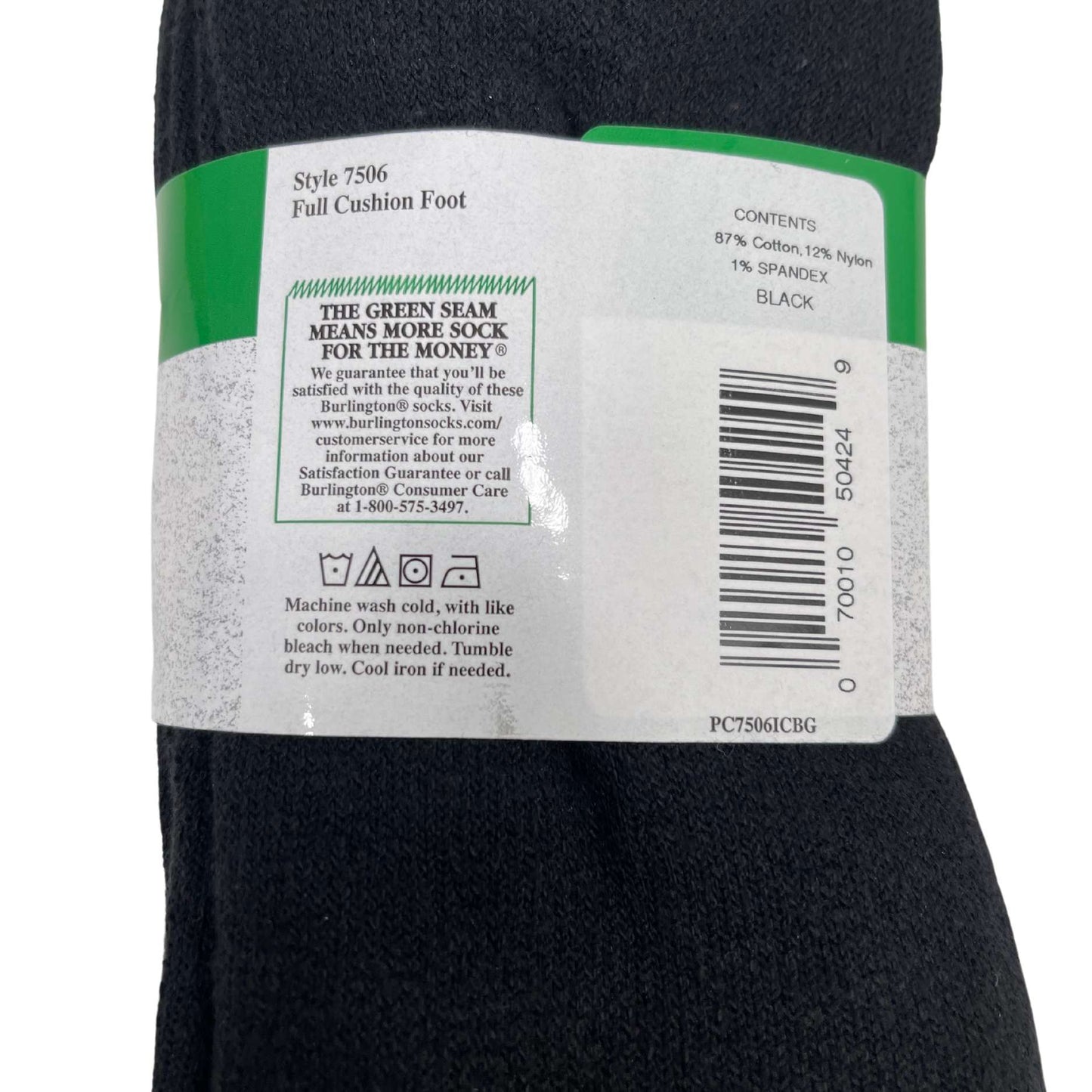 INTERWOVEN ATHLETIC COTTON FULL CUSHION QTR TOP - BLACK