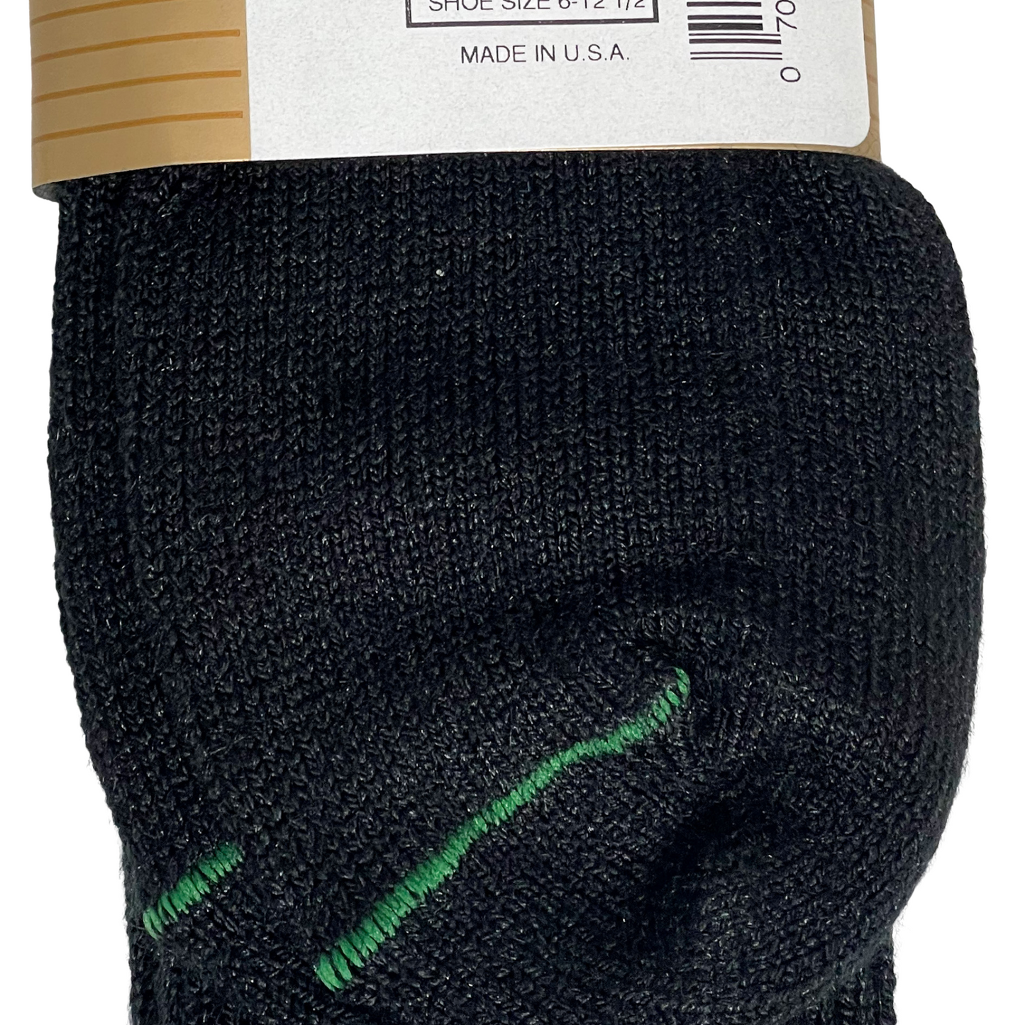 BB201 Black Casual Acrylic Sock close up of toe stitch