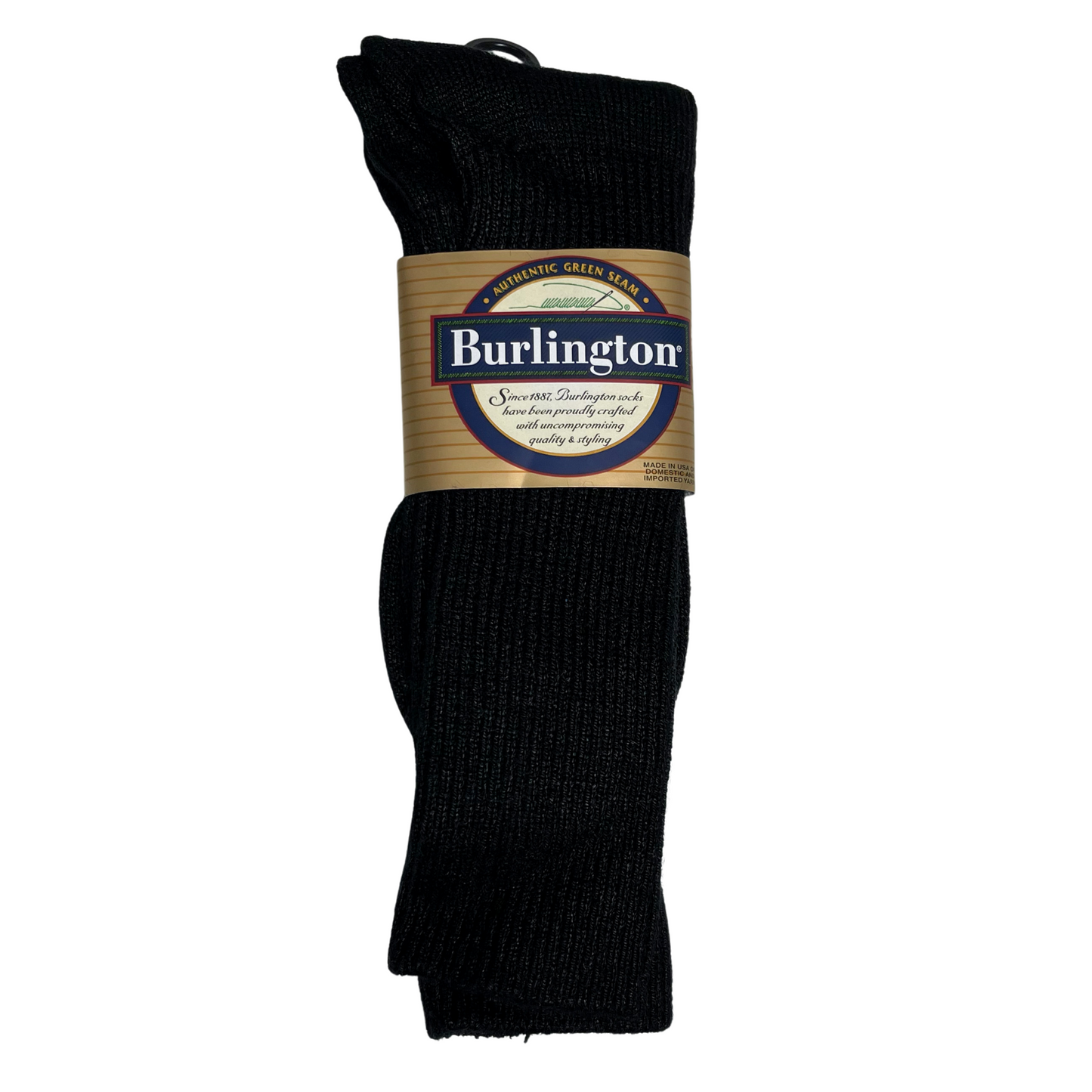 BB201 Black Casual Acrylic Sock overview of sock in packaging