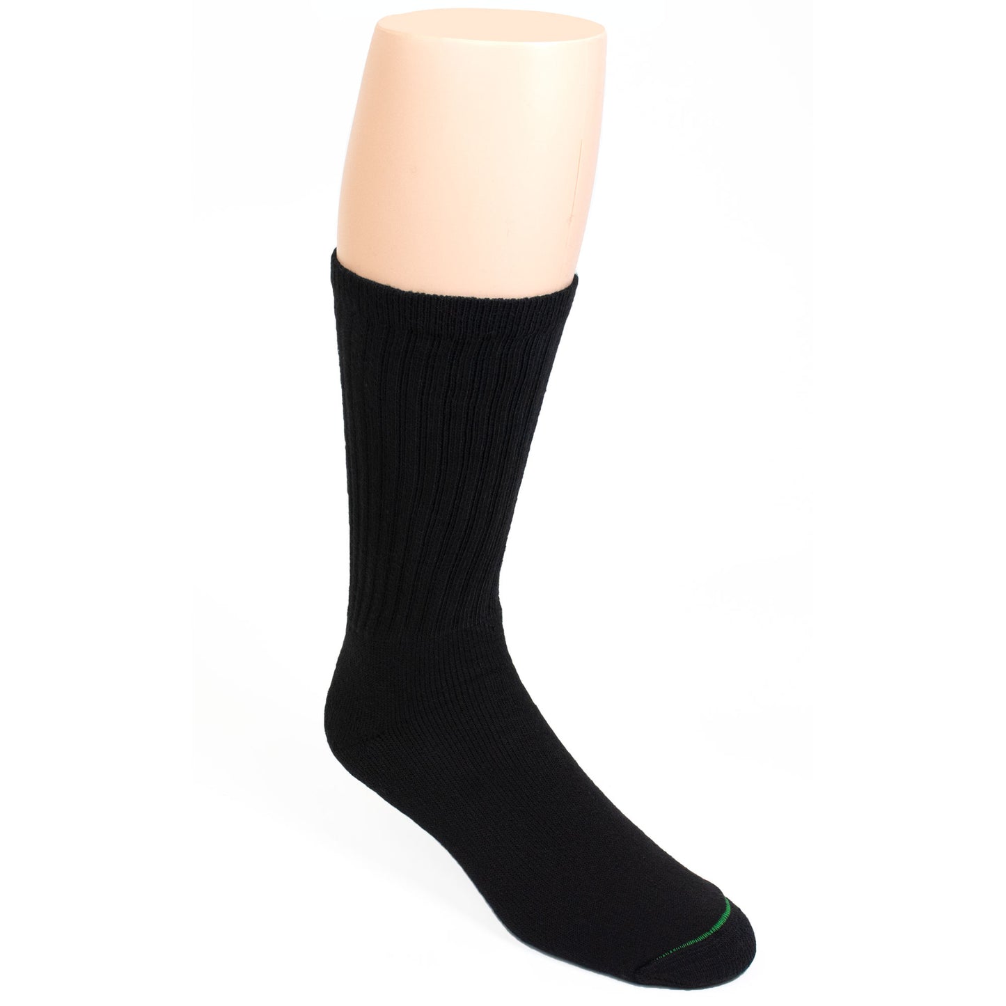 BB605 Burlington Sport Socks 3 pack - Black - Mannequin photo of a black crew athletic sock on a mannequin foot.