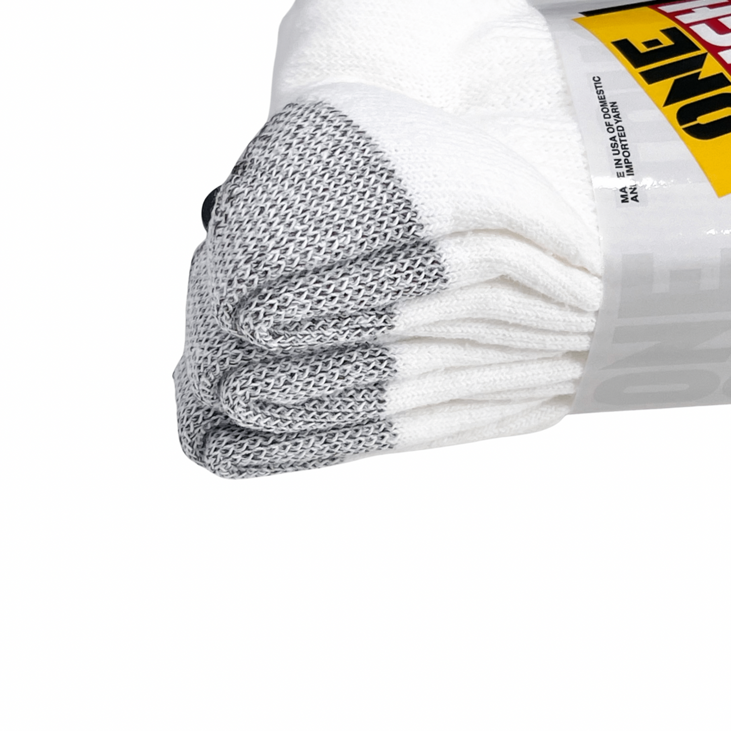 Close up on Heel: INTERWOVEN "ONE TOUGH SOCK" CASUAL COTTON CUSHION CREW - White