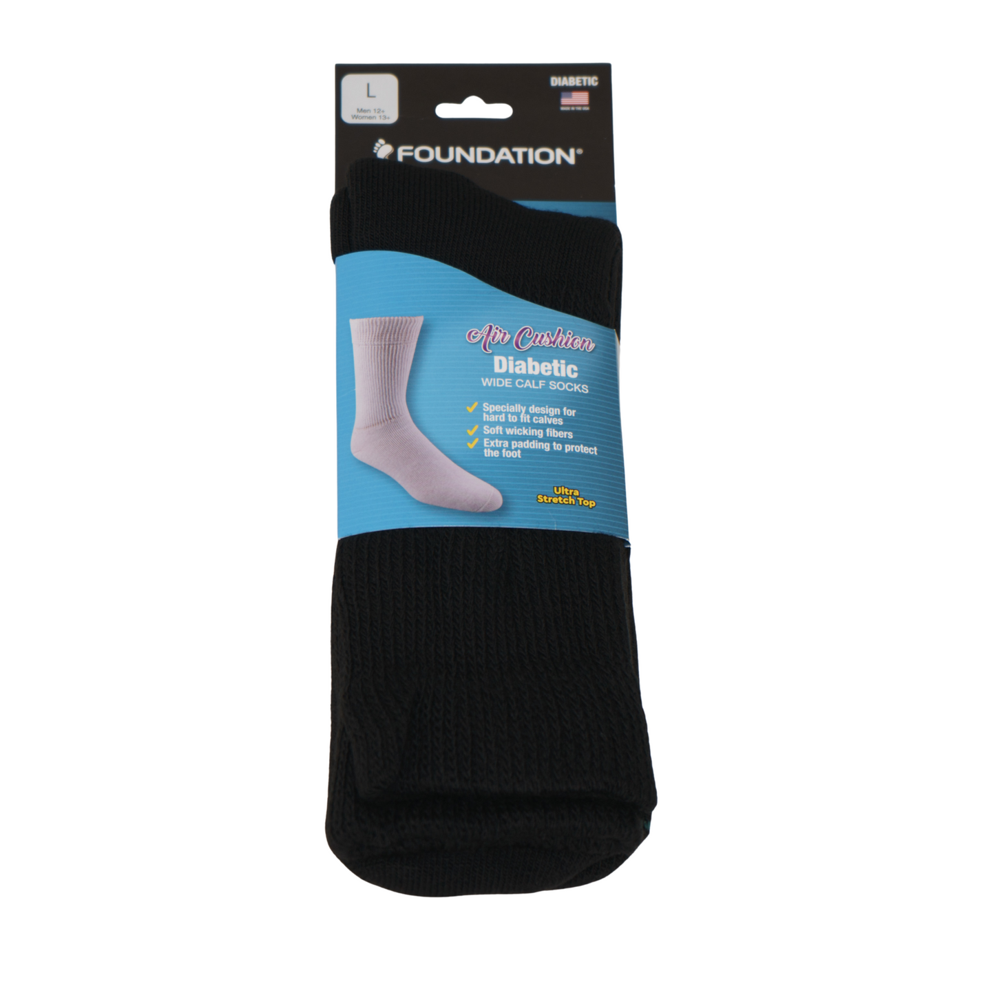 FD390BLK cover photo of product packaging for 1 pair of socks.