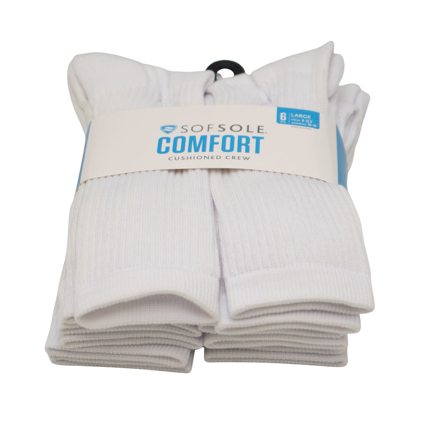 Sof Sole Comfort Casual Poly Blend Cushion Crew - White