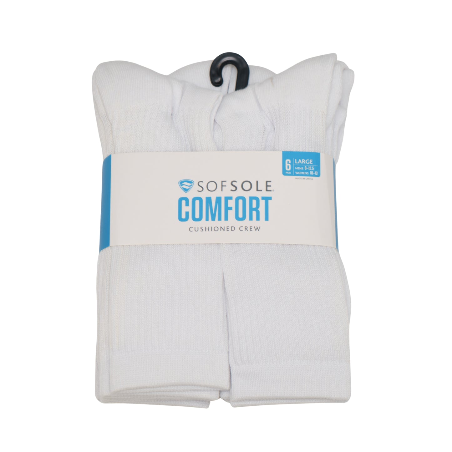 Sof Sole Comfort Casual Poly Blend Cushion Crew - White