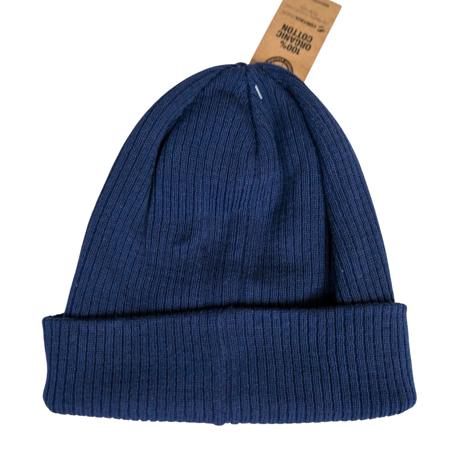 100% Organic Cotton Ribbed Cuffed Beanie Hat