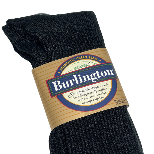 BB201 Black Casual Acrylic Sock close up on front label