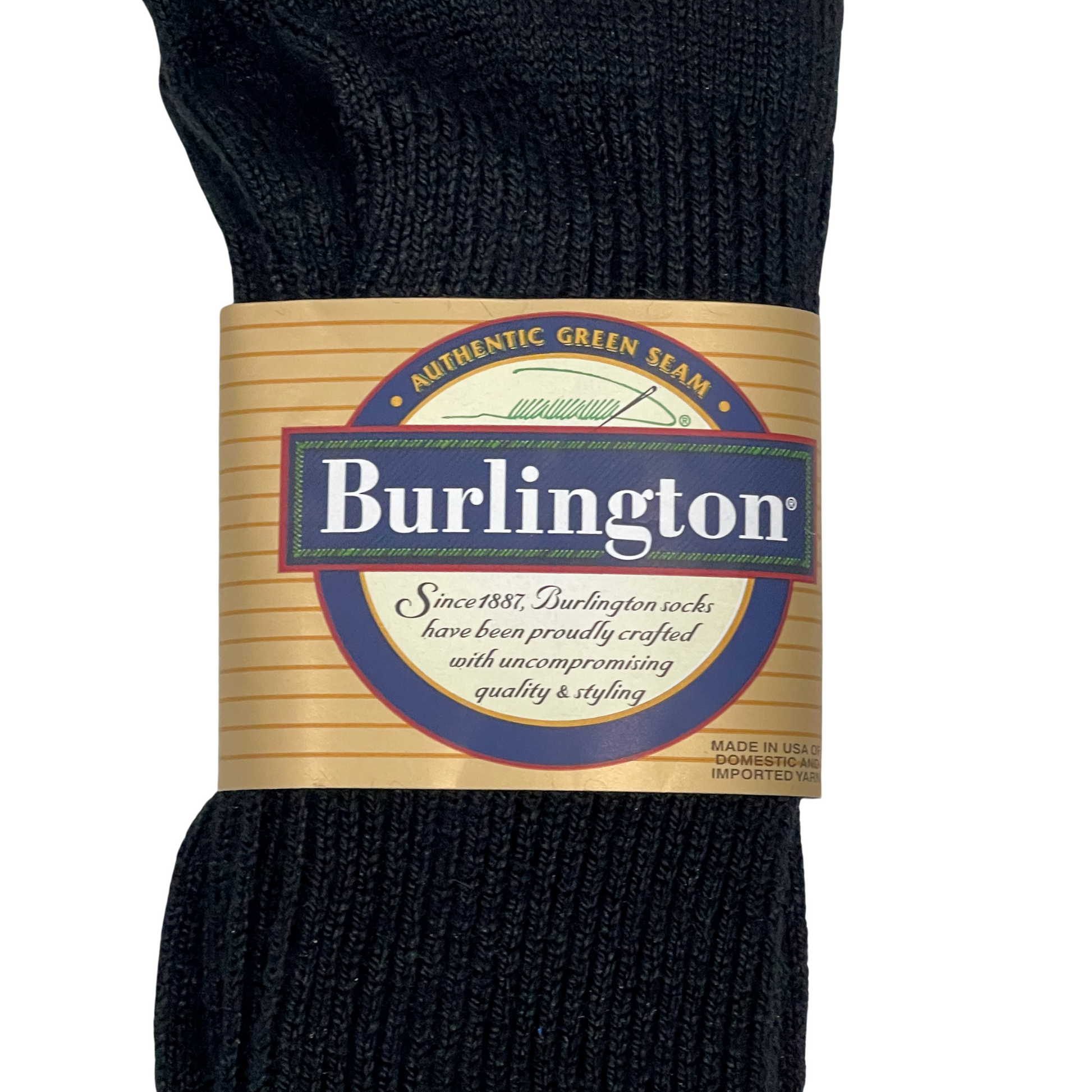 BB201 Black Casual Acrylic Sock Close up on front label