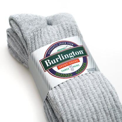 BB605 Burlington Sport Socks 3 pack - Grey - close up on front label 