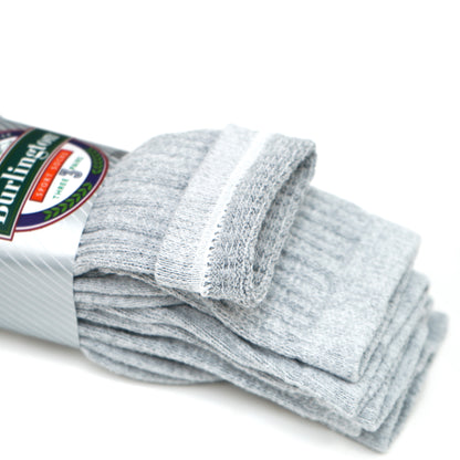 BB605 Burlington Sport Socks 3 pack - Grey close up on inside stitching on collar of sock.