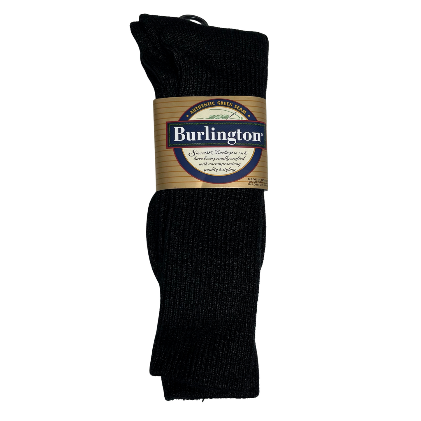 BURLINGTON CASUAL ACRYLIC CREW SOCK - BLACK