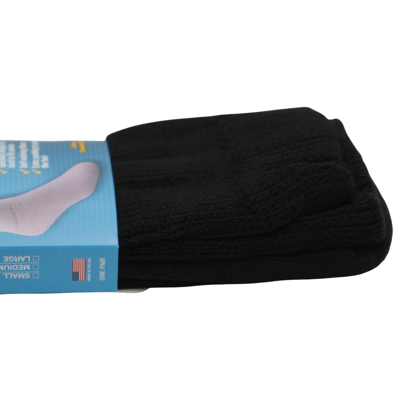 FOUNDATION® DIABETIC AIR CUSHION WIDE CALF CREW SOCKS - BLACK