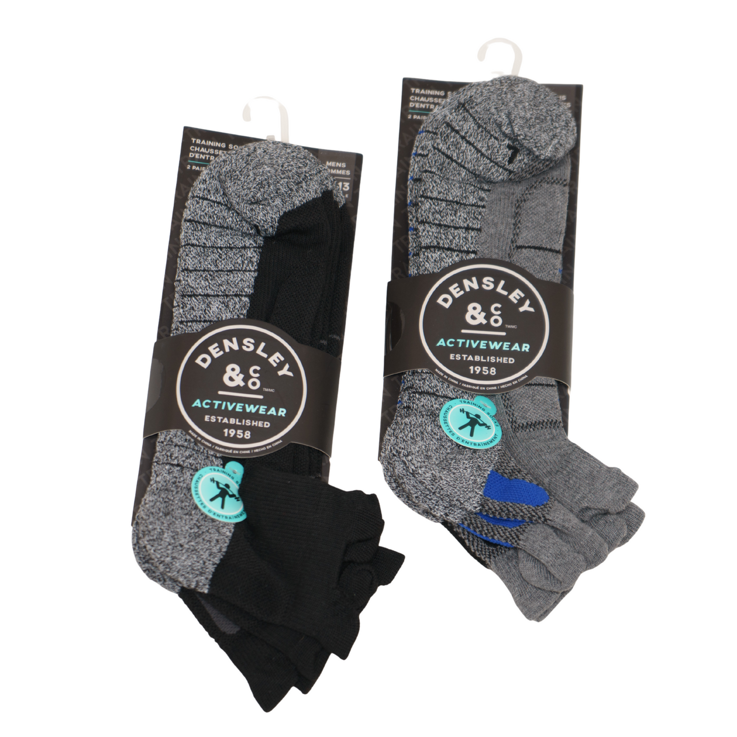 D&CO Training Ankle Socks- Performance Poly Blend - Technical - 2 PK