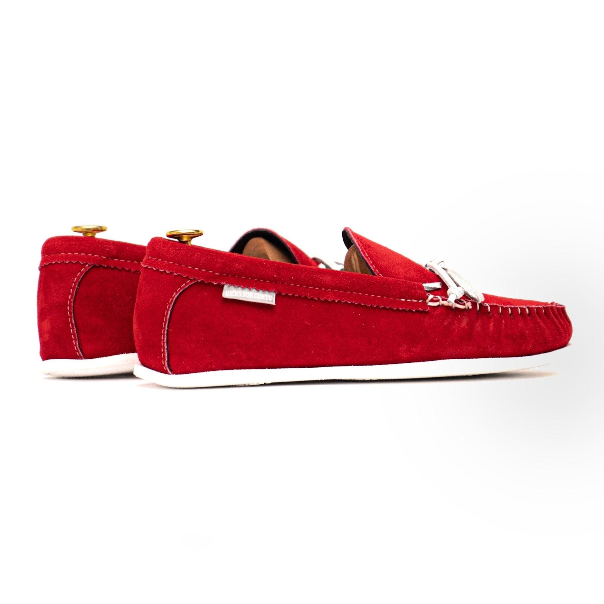 Spring Grove USA Moccasins - Red Suede - Kicks For Gents - Shoes - MADE IN USA, Sneaker