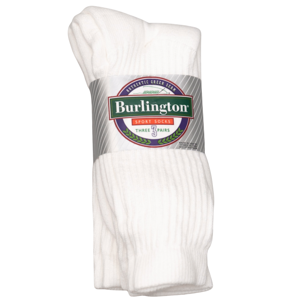 BURLINGTON SPORT COTTON CREW SOCK - WHITE