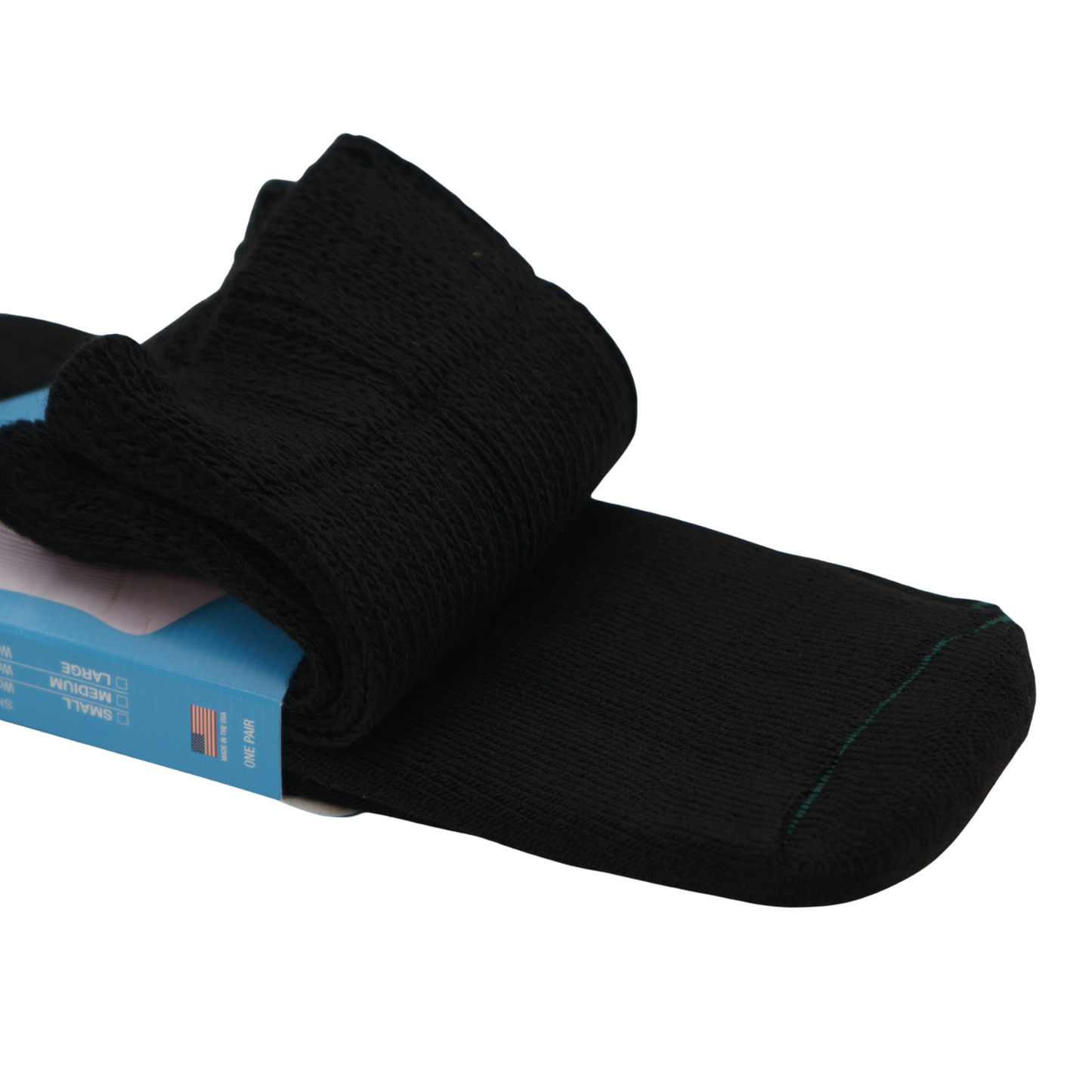 FOUNDATION® DIABETIC AIR CUSHION WIDE CALF CREW SOCKS - BLACK