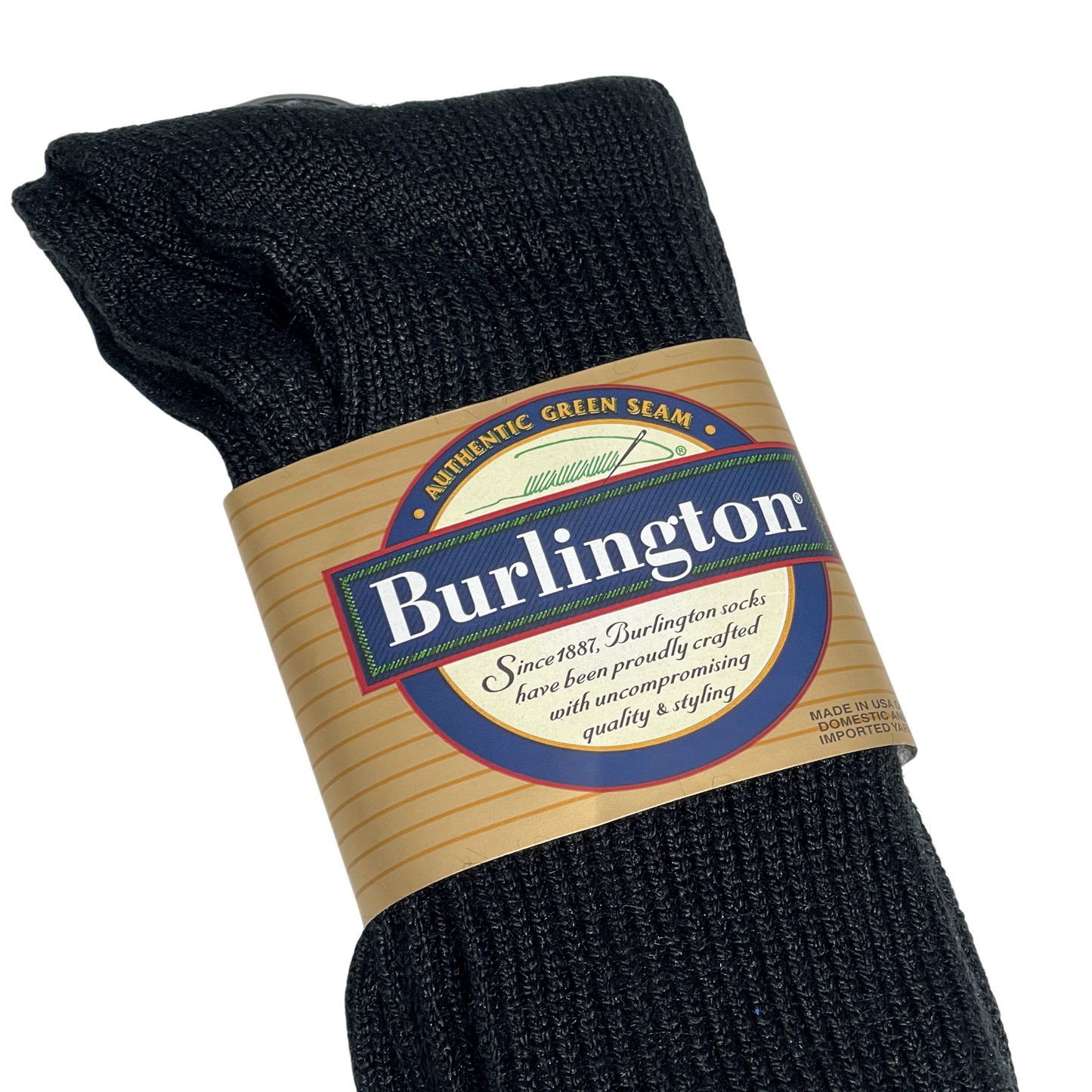 BURLINGTON CASUAL ACRYLIC CREW SOCK - BLACK