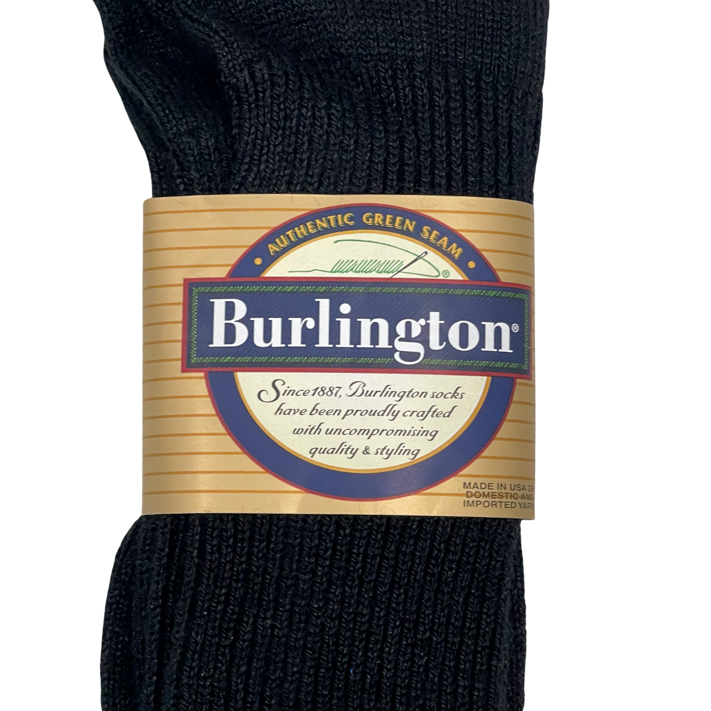 BURLINGTON CASUAL ACRYLIC CREW SOCK - BLACK