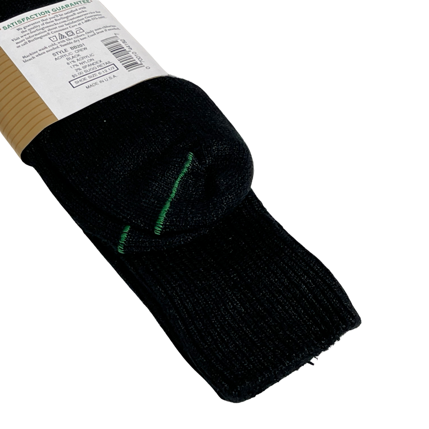 BURLINGTON CASUAL ACRYLIC CREW SOCK - BLACK